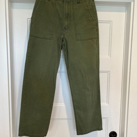 John Galt Pants Women Small Olive Green Parker High Rise Cargo Pants - Picture 2 of 6